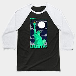 Night On Liberty Baseball T-Shirt